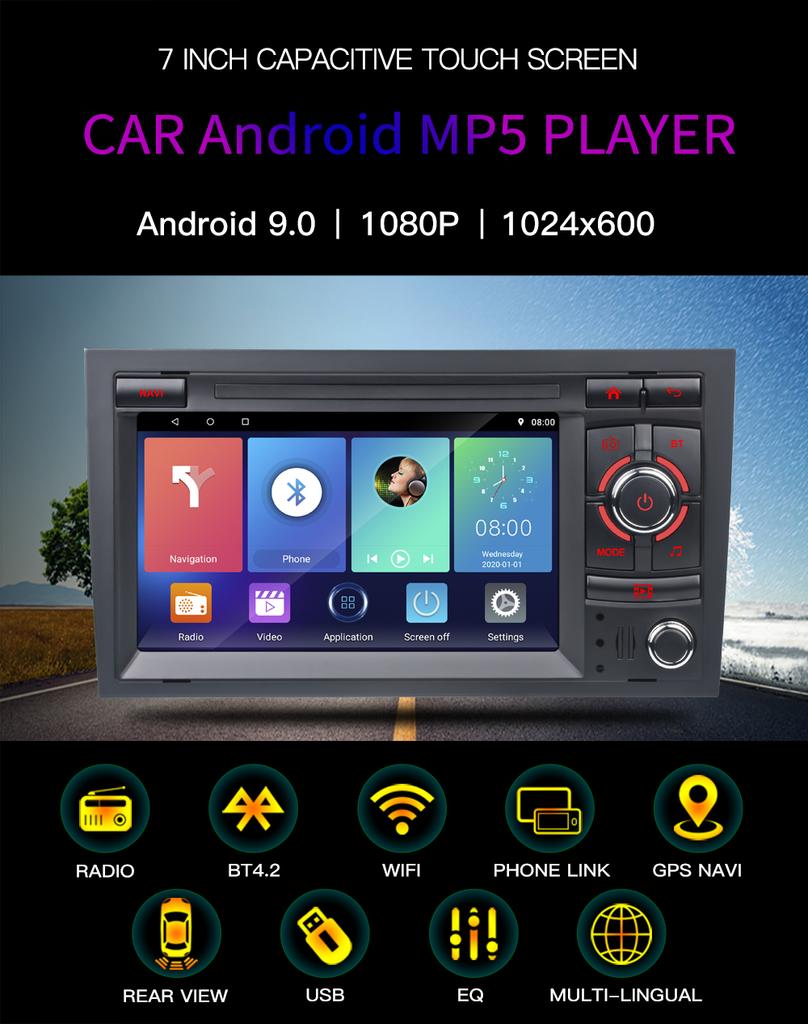 Trådløs Carplay Car Multimedia For A-udi A4 B8 B6 B7 S4 B7 B6 RS4 B7 SEAT Exeo Android12 Navigation DSP Wifi AutoRadio
