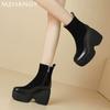 Damen Wildleder Stiefeletten Plateau High Heels Schuhe Frau 2025 Trend Mode Winter Kleid Pumps Walking Neue Schneestiefel Mujer Botas