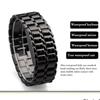 Moda Lava Iron Samurai Saat Erkekler İkili LED Saatler Siyah Gümüş Paslanmaz Çelik Elektronik Bileklik Saatler LED Erkek Spor Kol Saatleri