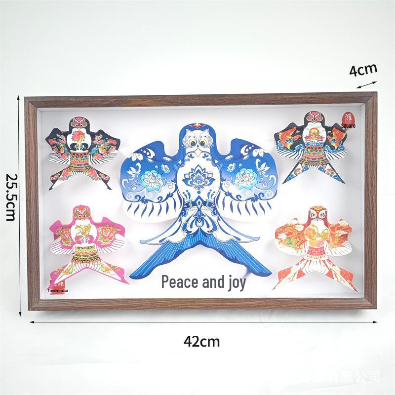 Exquisite Weifang Traditional Kite Wooden Frame Gift Set: Five Handcrafted Ornaments