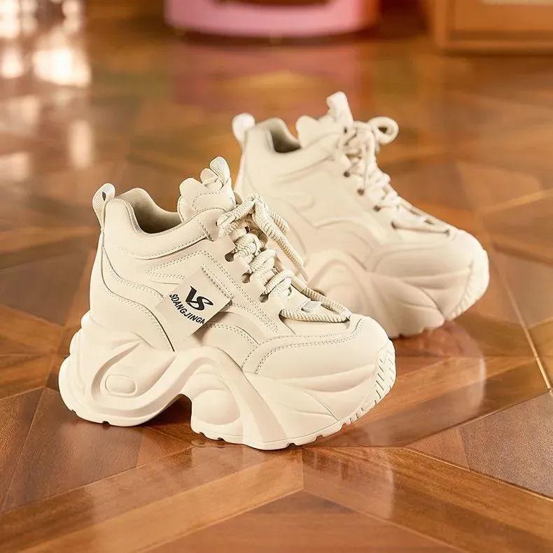 Source Dad Shoes Women's Super Fire New Spring Velvet Inner Height Increase Small Sports Shoes Europe