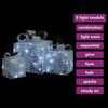 VidaXL Decorative Christmas Gift Boxes 3 Pcs Outdoor Indoor Luminous Holiday Decoration Christmas Boxes 329766