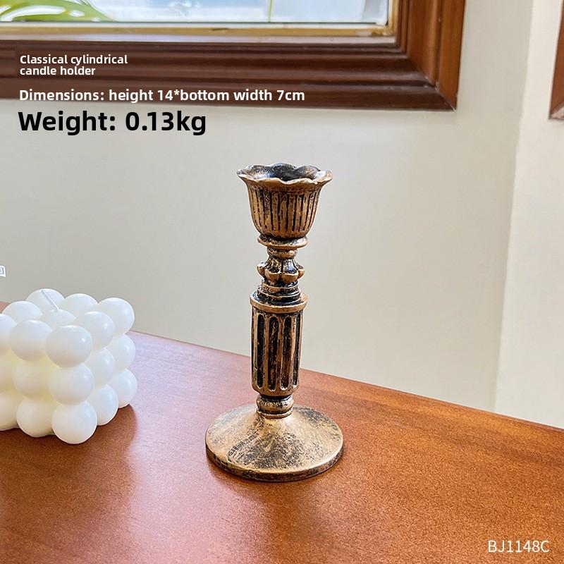 Retro Nostalgische Ausstellung Shooting Hochzeit Klassischer Kerzenständer