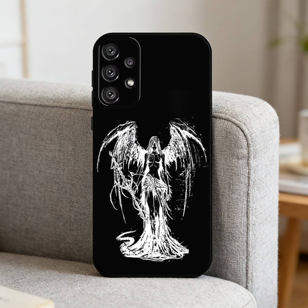 G-Gothic Girl Sculpture Retro Phone Case For Samsung S25,S24,S21,S22,S23,S30,Ultra,S20,Plus,Fe,Note,10,9,5G Black Cover