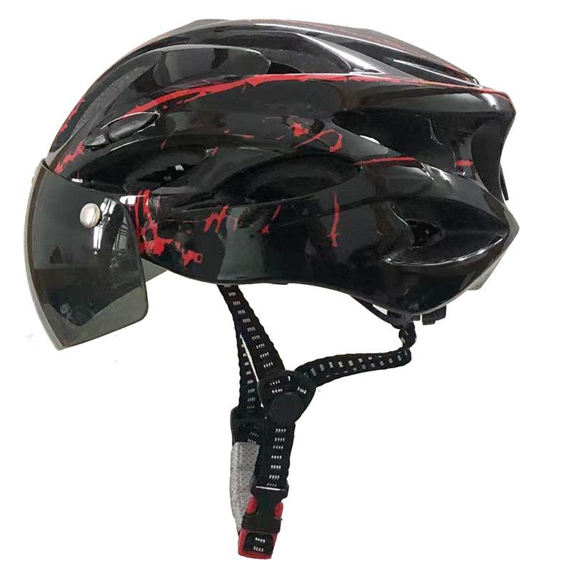 Mountainbikehelm mit integrierter Brille Fahrhelm Rennradhelm für Damen und Herren