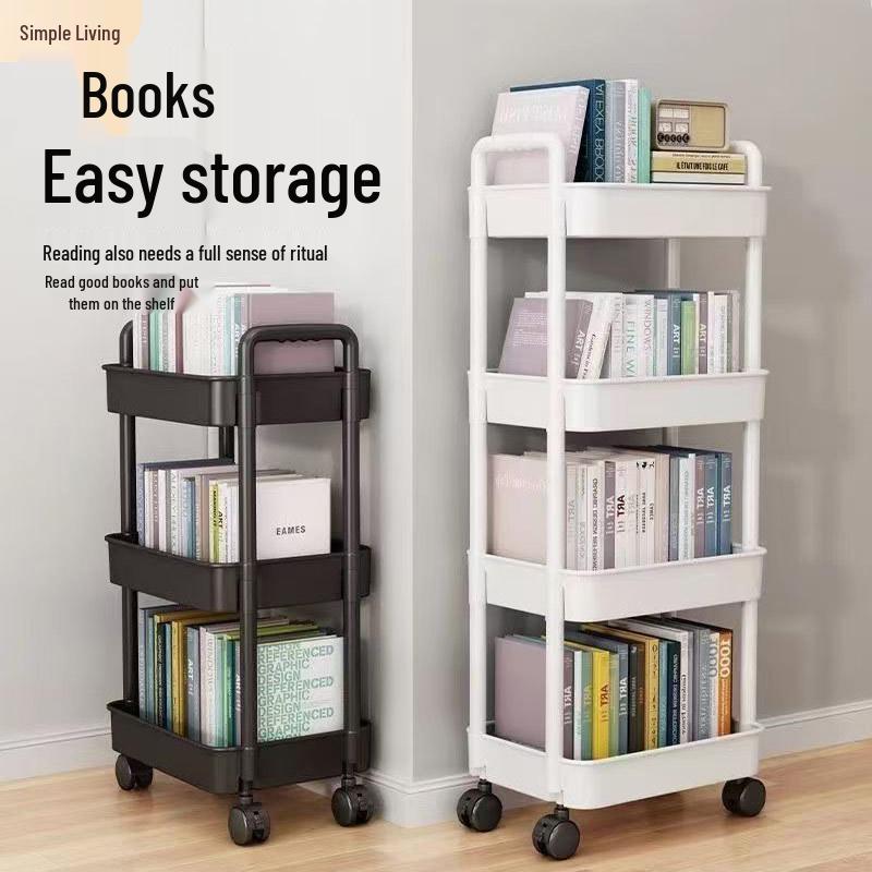 Compact Multi-Layer Movable Storage Rack for Kitchen Bedroom Bathroom and Toilet Smart Black 2-Tier 1390₽