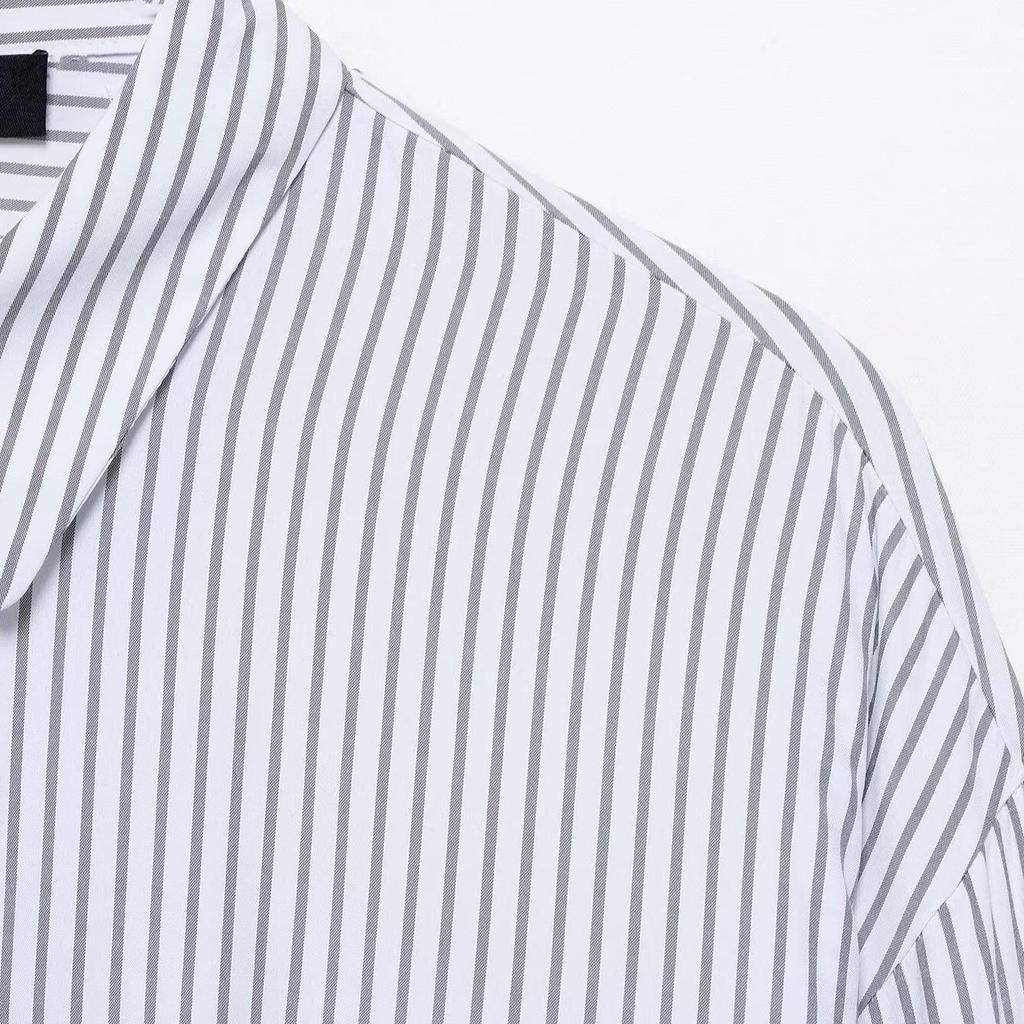 TAOP&ZA Women's Striped Long-Sleeve Shirt with Turn-Down Collar - Spring/Summer Collection