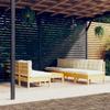 Vidaxl 8-Cz. Garden Lounge Set, Cream Cushions, Pine