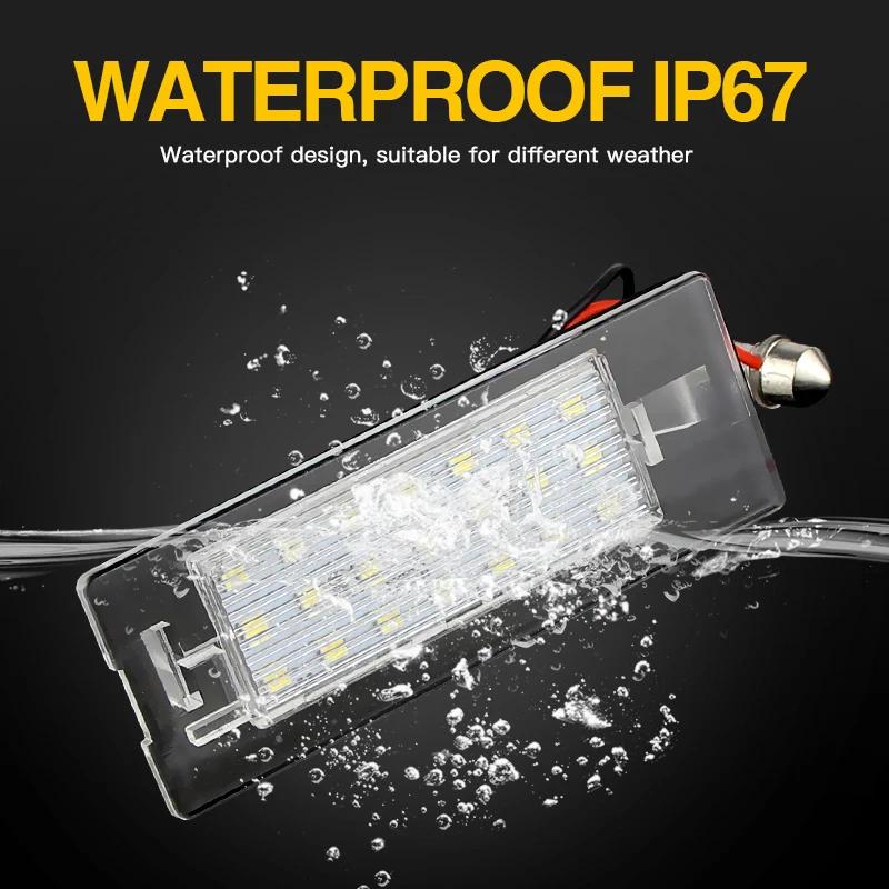 2Pcs CanBus No Error LED License Plate Light For FIAT Panda MK3 Type 169 MK4 312 319 Error Free Bright White Number Lamp