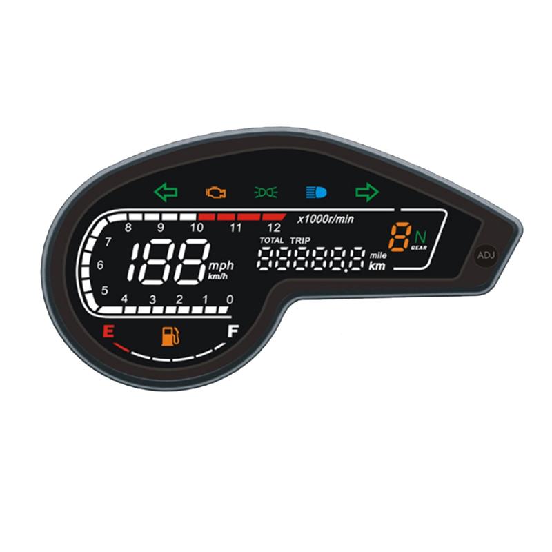 Motorcycle 12V Digital Tachometer LCD Speedometer Dashboard For Honda NXR150 NXR125 2003-2014