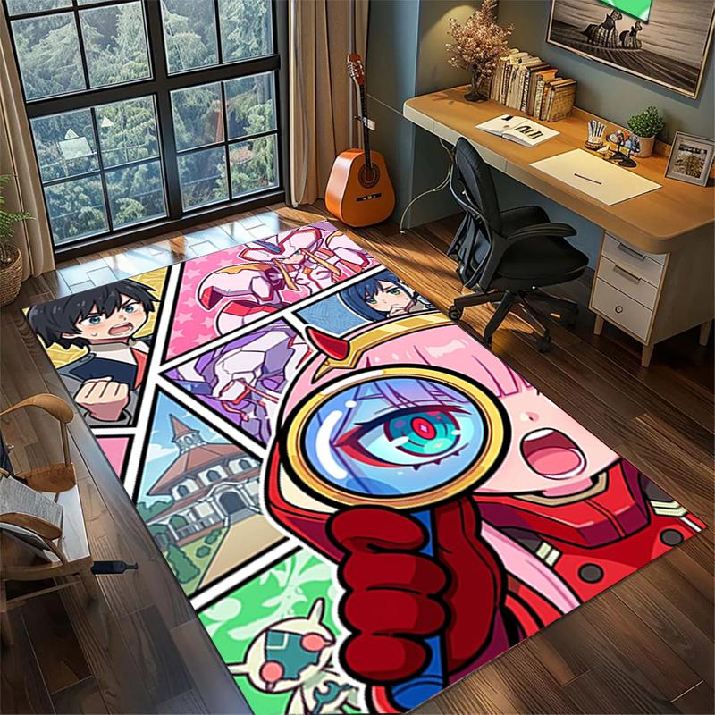 Washable Floor Mat DARLING in the FRANXX Large Area Rug Non Slip Carpet Gamer Room Decor—kwq14