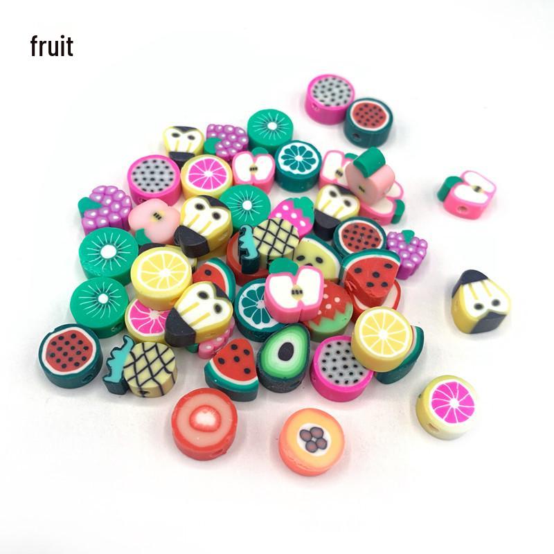 Colorful Fruit & Smiley Face Polymer Clay Beads Bracelet DIY Jewelry Accessories