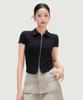 Mixxo Collared Short Sleeve Zip-Up T-Shirt Re Cmg41Ss_Miwcmg71Qa