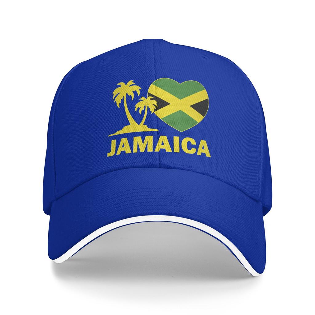 Women Unisex Jamaica I Love Jamaican Flag Outdoor Hat Adjustable Cap Casual Baseball Cap Golf Hats