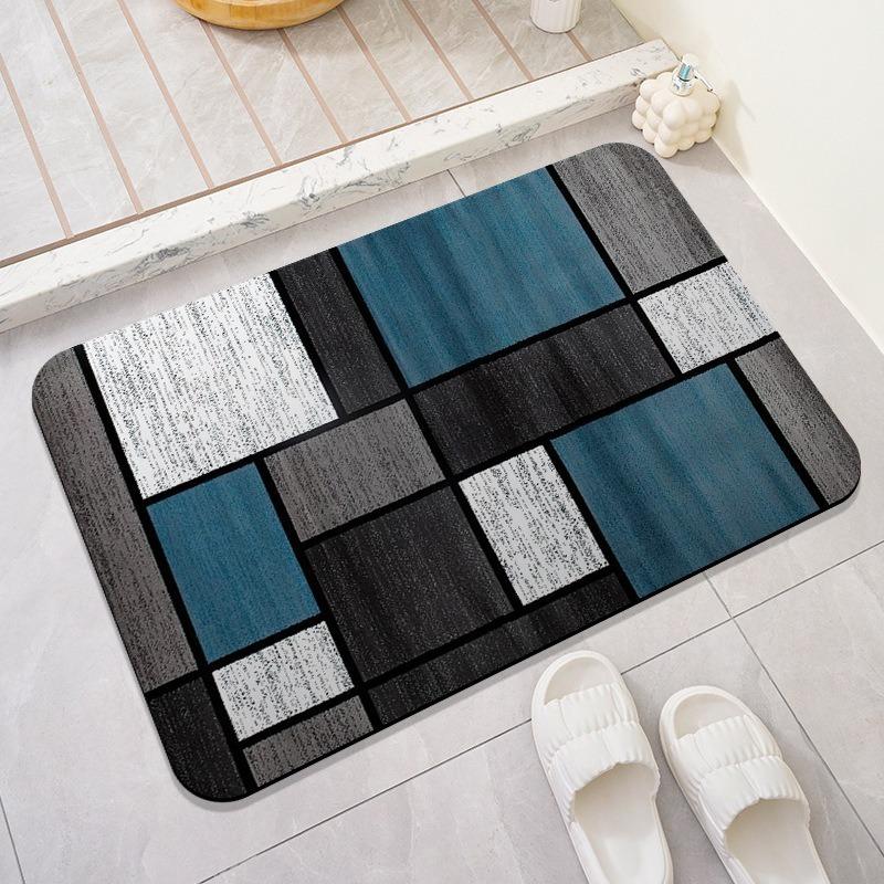 Wood Print Diatomaceous Floor Mat with Quick Drying Water Absorption Bathroom Simple and Non Slip Carpet for Entering The Door