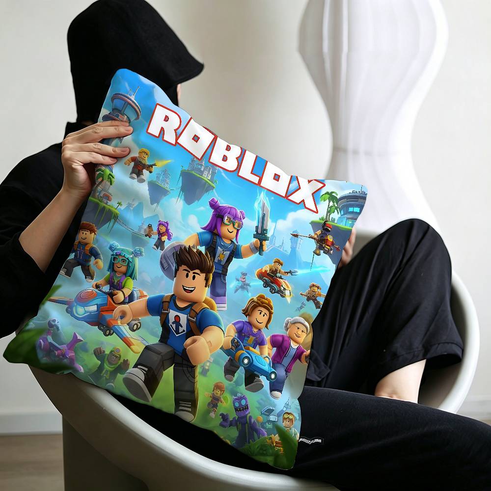 Hot Game R-Robloxs-X Cool Pillow Covers Cartoon Sofa Decorative Home Double-sided Printing Short Plush Cute Cushion Cover