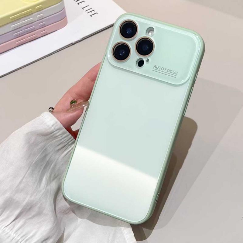 Summer Candy Color Large Window Glass iPhone 17 Pro Max Case for Women - Fits Apple 15 & 14, Minimalist Design for iPhone 13