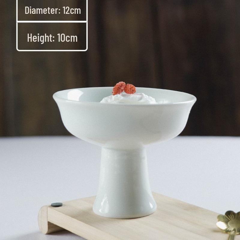 Retro Celadon High-Footed Dessert and Fruit Plate - Chinese Restaurant Style