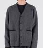 Button Seoul Wool Blend Point Line Knit Cardigan (Gray)
