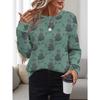 Floral Pattern Women's New Top 3D Printed Round Neck Pullover Casual Loose Sweatshirt