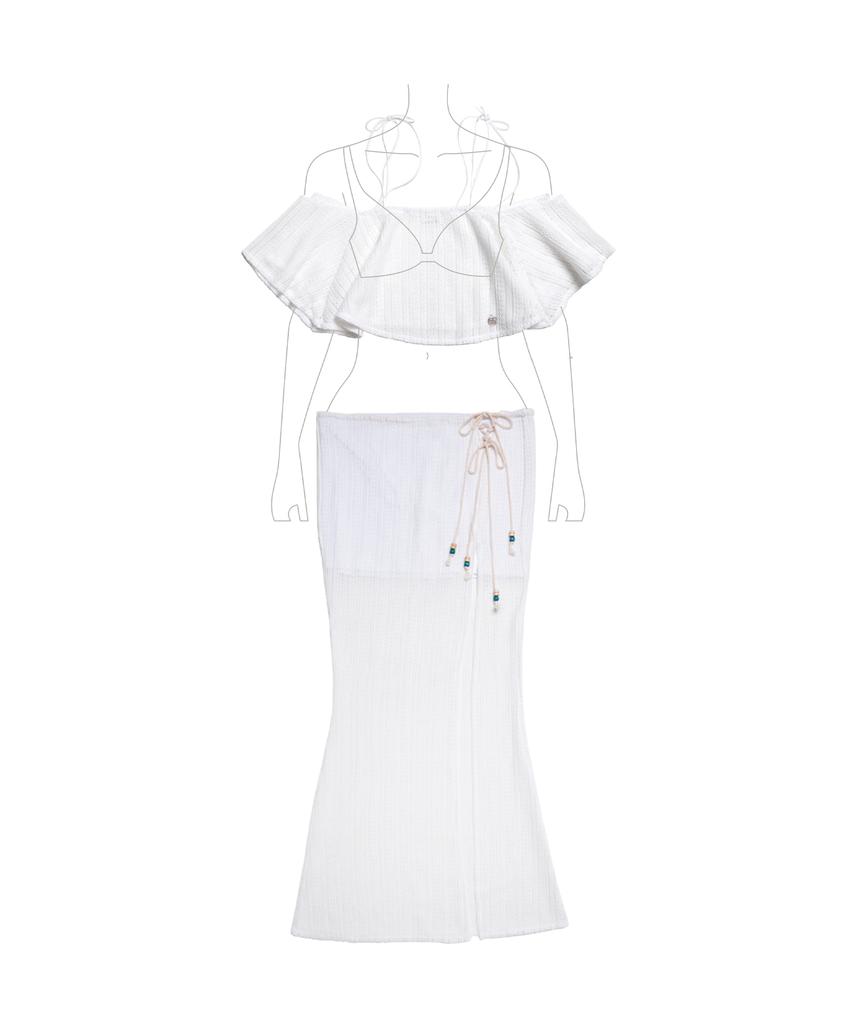Don'T Ask My Plan Sunset Cozy Long Skirt White