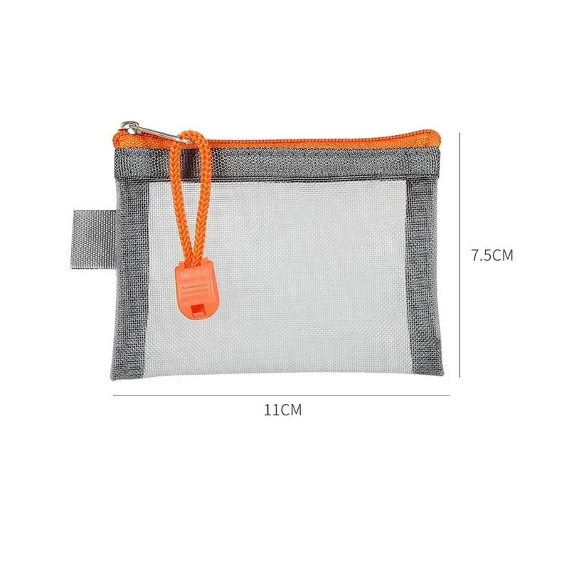 Zipper Credit Card ID Bag Lipstick Pouch Data Line Key Earphone Organizer Mini Clear Nylon Mesh Zipper Coin Purse Cute Wallet