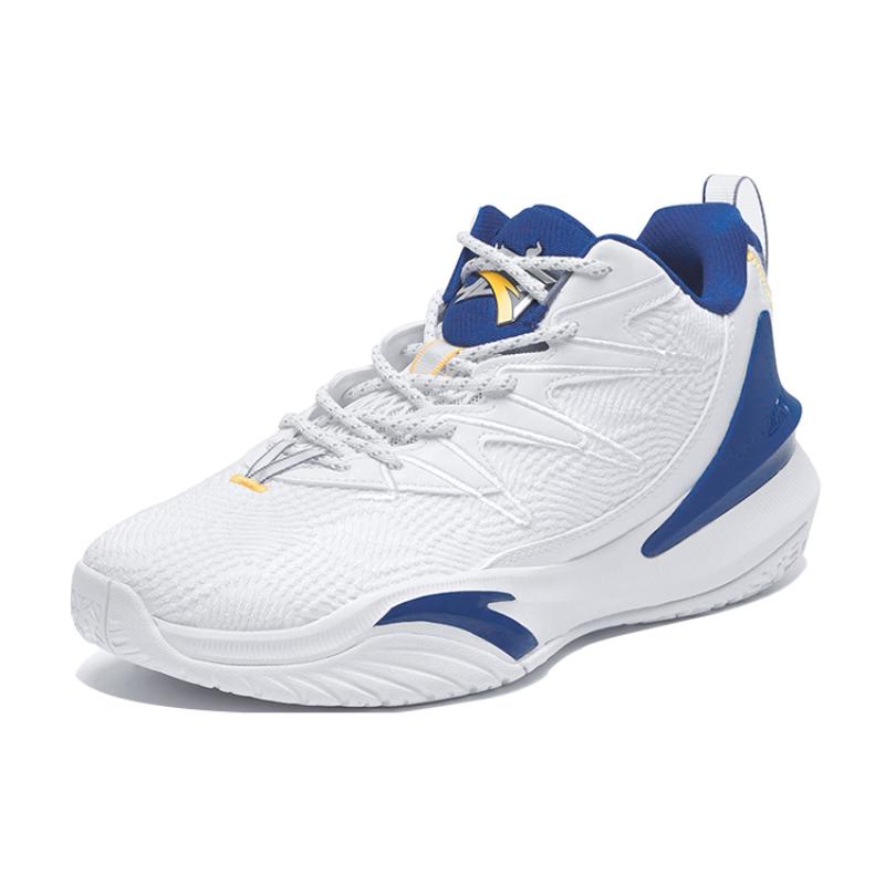 Anta The Dagger 5 Cushioning, Wear Resistant Low Top Performance Basketball Shoes Men's White Blue Sneakers 112141605-1