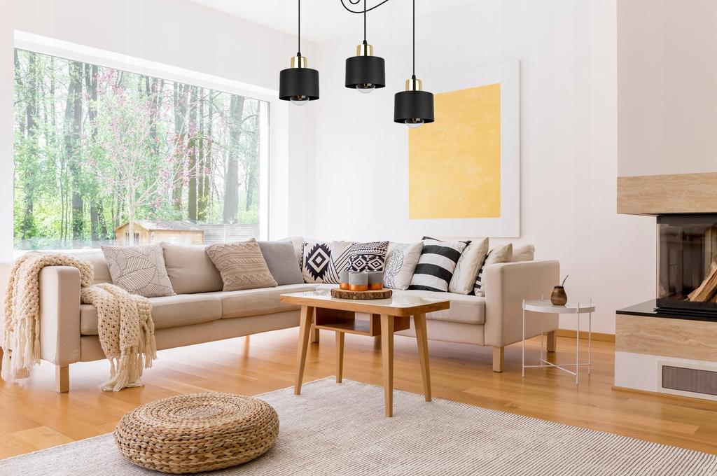 MODERN CEILING HANGING LAMP BLACK LED LAMP