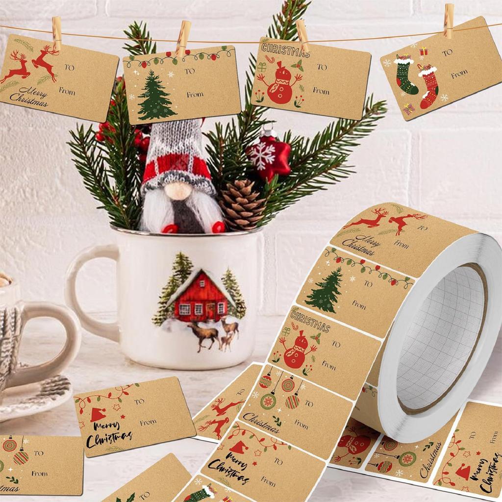 210pcs Christmas Gift Tags - Gift Tags For Christmas Presents - For Women Men Kids - Christmas Wrapping Paper - Christmas Decorations -