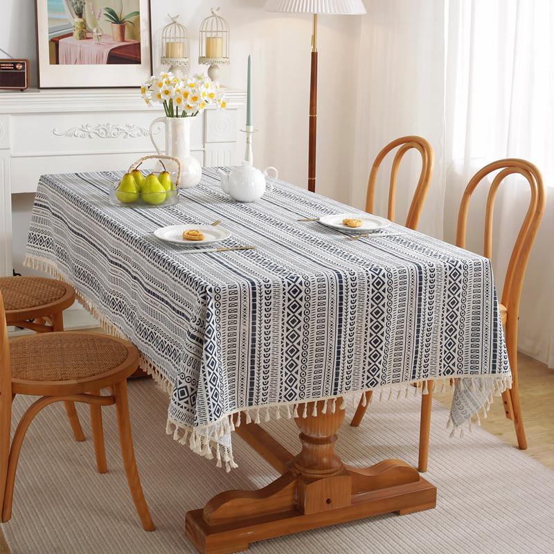 Famous Tablecloth Art Polyester Cotton Bohemian Pop Rectangular Dining Table Cloth Coffee Table Cloth Cover Towel