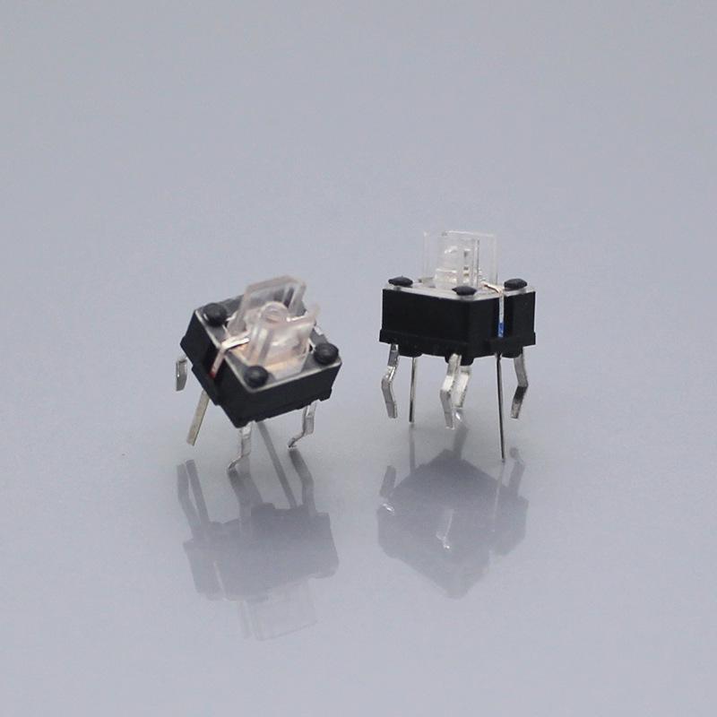 LED Lighted Tactile Key Switch 6x6 - Red, Blue, Green, White, Bicolor Options