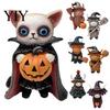 Waterproof Garden Sculptures Halloween Highland Cow Figurine, Wizard Broom & Bat Wing Pumpkin Unique Gift for Friends Ornament, Weatherproof