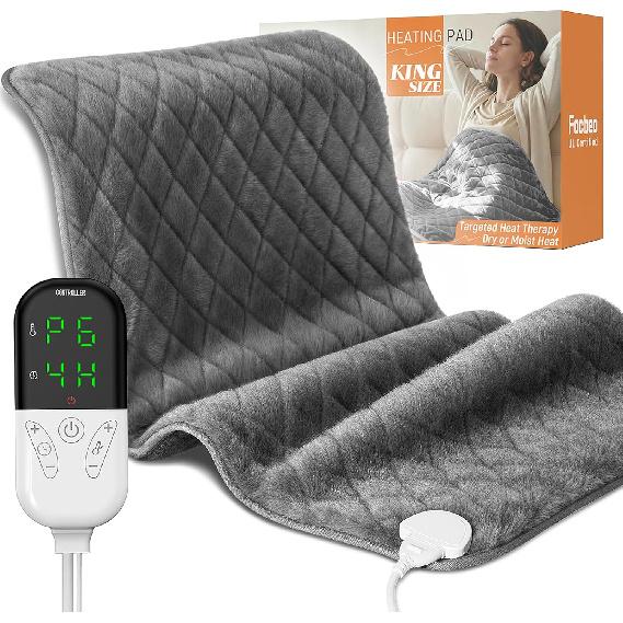 Heating Pad for Back Pain & Period Cramps - XL 35"x20" Electric Heating Pads for Neck, Shoulder and Full Body Relief, Moist and Dry Heat, Soft