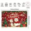 1 Piece of 2D Flat Christmas Polyester Background Fabric Featuring Snowman and Christmas Tree Patterns Festive Decoration
