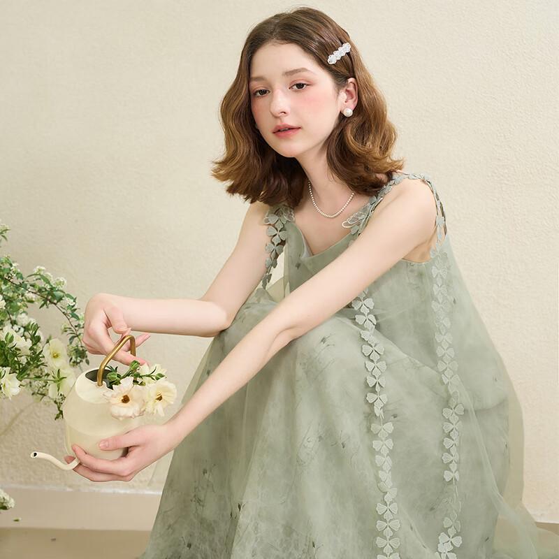 Xiyu Floral Strap Fairy Gauze Dress
