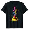 Colorful Watercolor Chess King Piece Graphic TShirt Breathable Crew Neck Tee Unisex Women