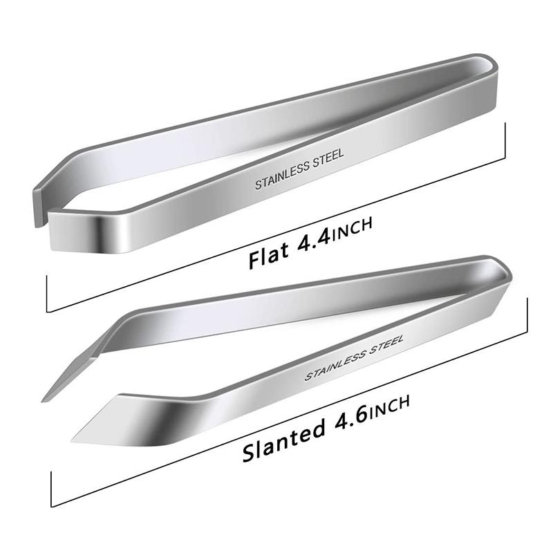 Fish Bone Tweezers, Stainless Steel Flat/Slant Tweezers Pliers Remover (4.6") - Kitchen Tools
