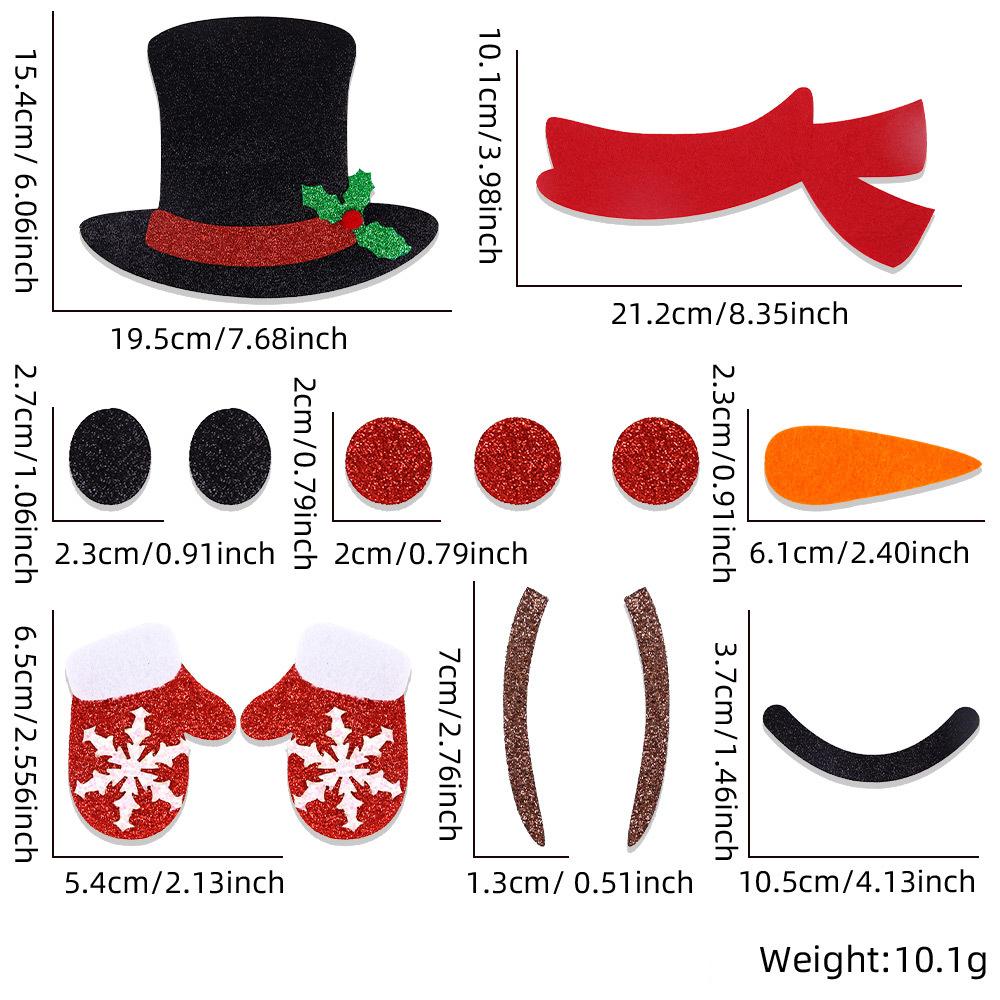 Christmas Door Window Stickers Felt Fabric Snowman Santa Elk Home Decoration Happy New Year