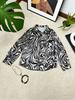 Women's everyday blouse with a zebra pattern, suitable for parties and dates, business office wear, and versatile everyday fashionable clothing.