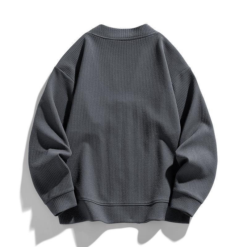 Men's Spring New Trendy Brand Long-sleeved Spring and Autumn Cardigan Solid Color Versatile Simple Large Size