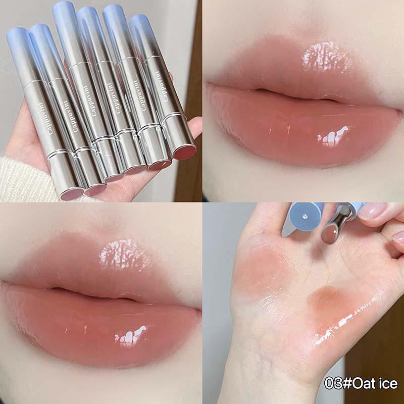 Каппувини Зеркальный блеск: Нюдовый сывороточный блеск для губ с тинтом и отбеливающим эффектом для студентов