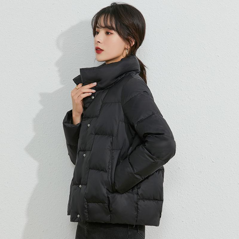 Autumn and winter warm short light down jacket women's stand-up collar light thin small winter coat winter clothing