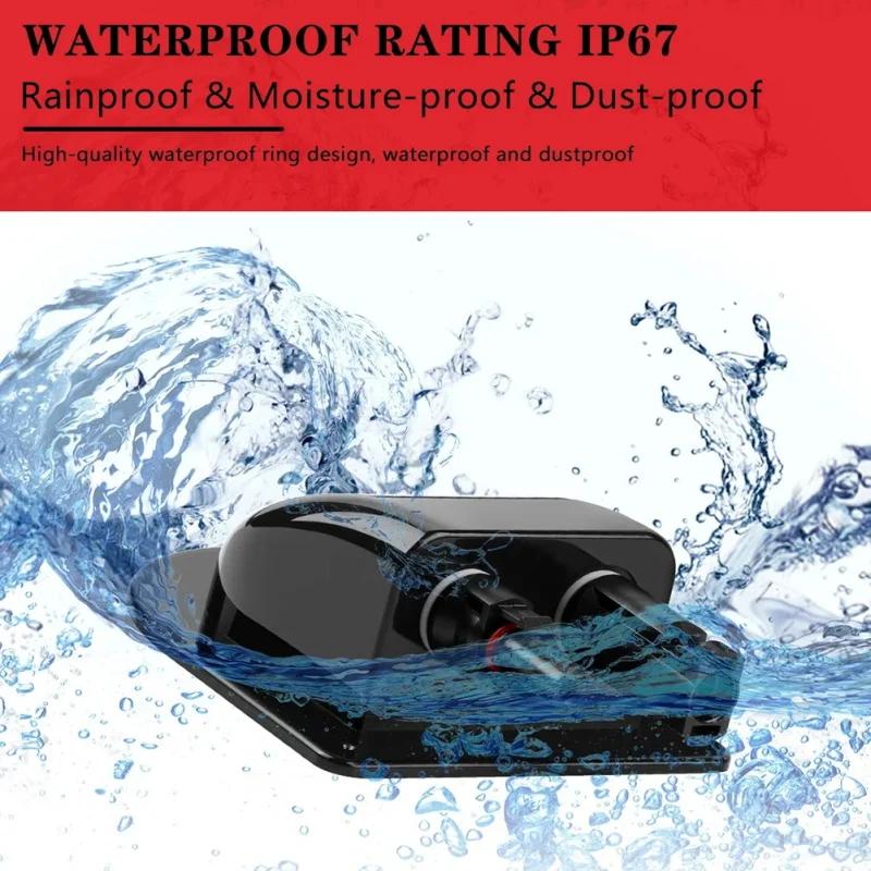 Waterproof Solar Connector Dual Hole Wire Cable Entry Sealing Box Curved Cable Connector for RV Caravan RV Boat