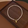 Romantic Love Heart 100% Natural Freshwater Pearl 14K Gold Filled Lady Pendant Necklace  Wedding Gifts No Fade