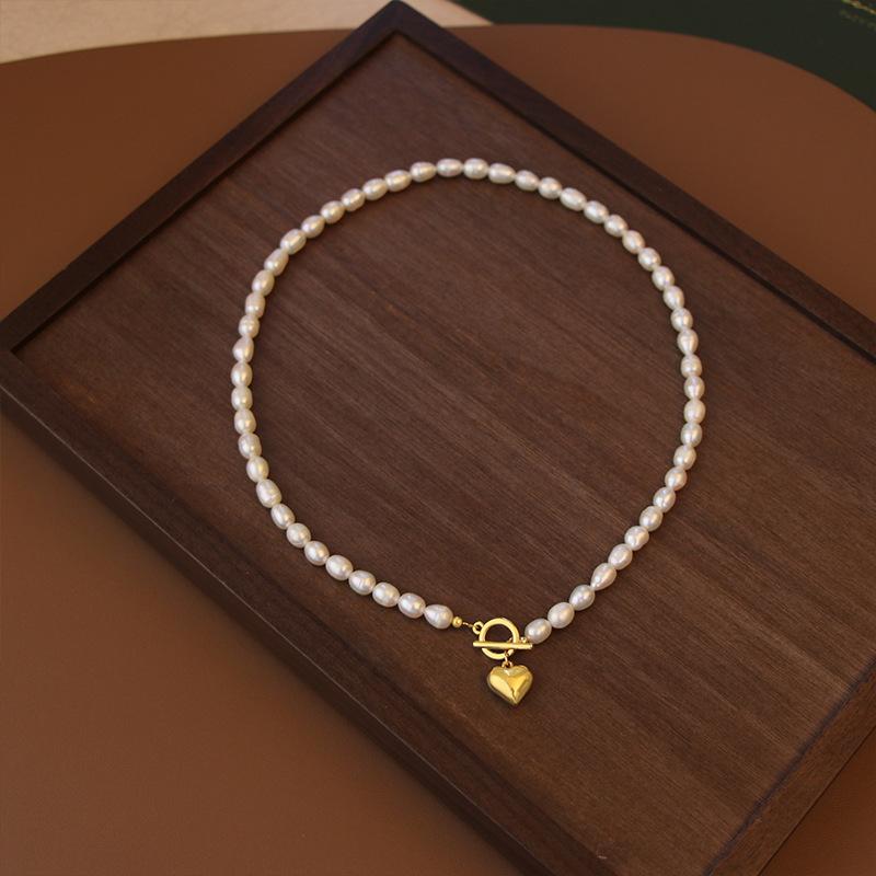 Romantic Love Heart 100% Natural Freshwater Pearl 14K Gold Filled Lady Pendant Necklace Wedding Gifts No Fade
