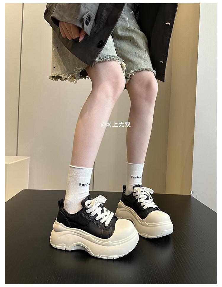 Fashion Autumn New Thick Sole Single Shoes Women Fashion Round Head Front Strap Thick Sole Anti-slip Wear-resistant Low-top Shoes
