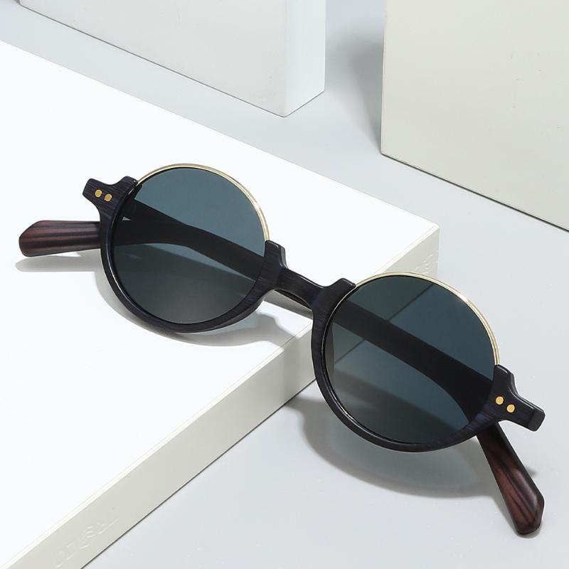 Fashion Men Women Hip Hop Sun Glasses Unisex Outdoor Riding Travel UV400 Sunglasses Vintage Round Hlaf Frame Sunproof Eyewear