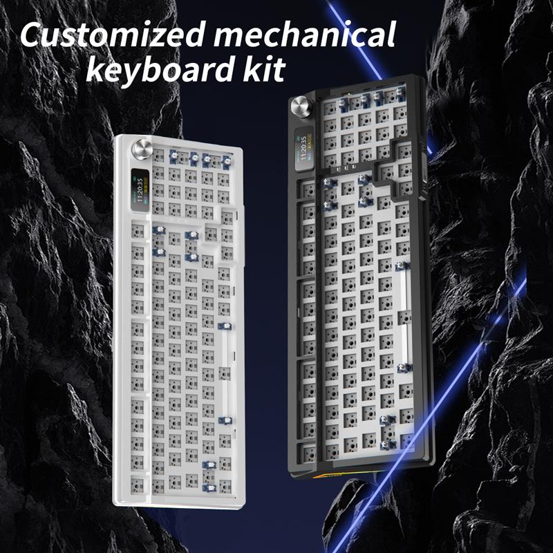 YINDIAOY95 Three Mode Mechanical Keyboard Swap RGB Gaming Keyboard DIY Kit with Display
