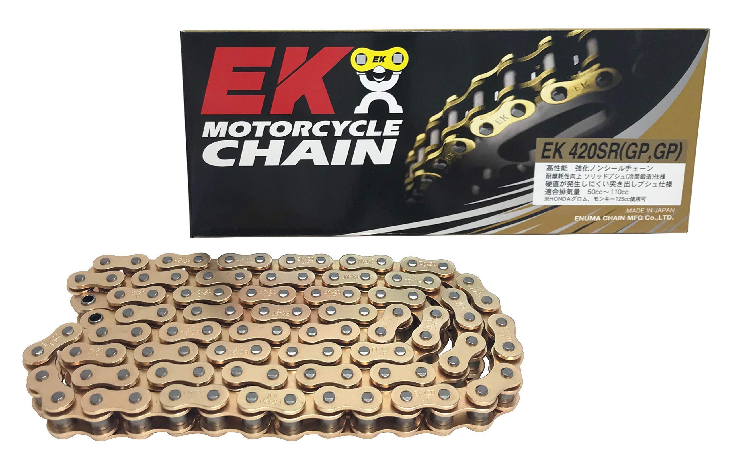 

EK Reinforced Chain 420SR Gold 76L Non-Seal [Clip Joint] золотий