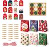 24Pcs/Set Christmas Gift Bag Santa Claus Snowman Deer Pattern Paper Treat Boxes Candy Packaging Festive Goodie Bags Decoration